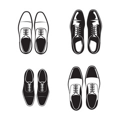 A silhouette of mens formal shoes with a classic and neat shape