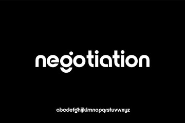 Negotiation wordmark with lowercase letters on a black background showcasing a modern and minimalist design.