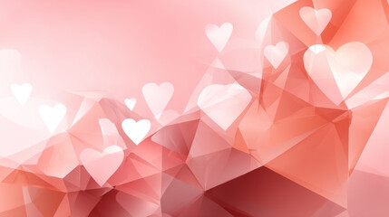 An abstract, romantic Valentine's Day theme with soft colors, delicate hearts, and smooth textures. A minimalist concept of love and care on this special day. Perfect for weddings and birthdays.