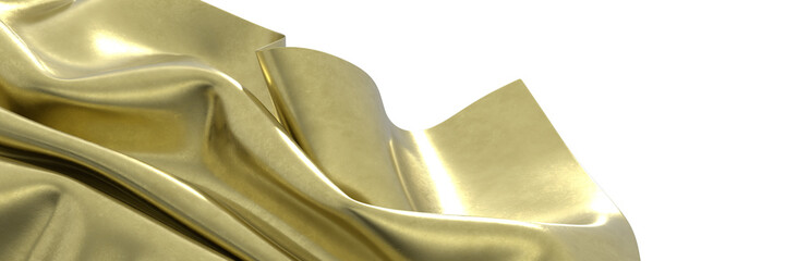 gold cloth background texture. 3D illustration.