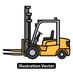 Forklift Vector Illustration Industrial Equipment, Transportation, and Logistics
