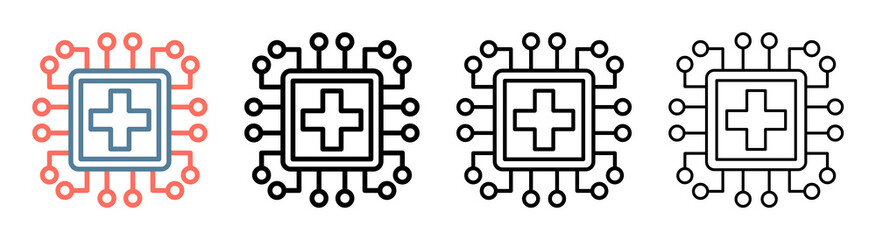 Ai Healthcare Icon Collection Set Different Style