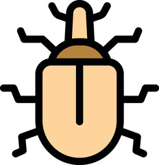 Simple bug icon representing insects, ideal for pest control services, entomology studies, or nature related designs