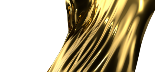 Abstract background of gold wavy silk or satin. 3d