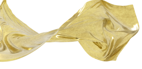 Abstract background of gold wavy silk or satin. 3d