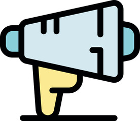 Megaphone standing on surface is broadcasting information