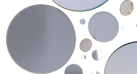  Colorful confetti on white background  - Silver Holographic PNG