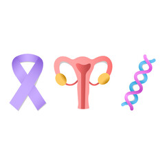 Gradient set of vector illustrations for World Cancer Day.