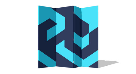 Abstract Geometric Folding Screen Design.
