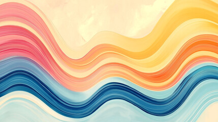 Colorful abstract horizontal waves creating a serene and dynamic backdrop for various creative projects and designs