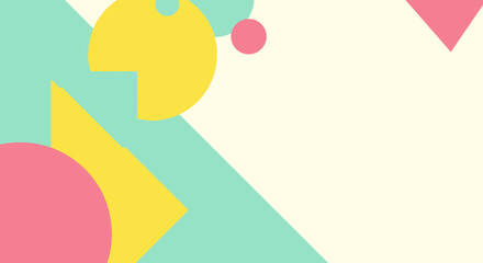 Colorful geometric shapes create a vibrant abstract background design.