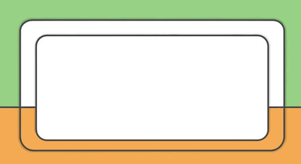 Simple rectangular frame with green and orange background.