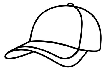 Trucker hat outline, Trucker cap black line art symbol 