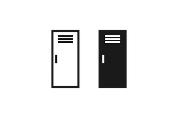 storage locker icon line and flat design