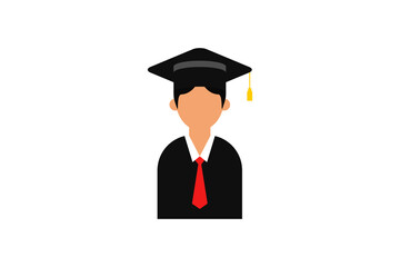 student graduate flat design icon