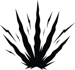 Fototapeta premium Dynamic black explosion burst with sharp jagged lines and lightning bolts creating an impactful visual effect.