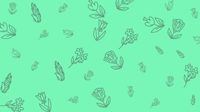 Floral pattern with flower and leaf line drawings ideal for textile design, background, wallpaper, and stationery. Agricultureinspired, elegant, versatile.