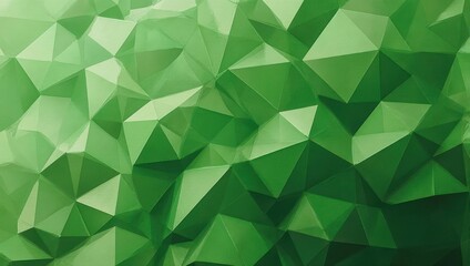 Fototapeta premium Abstract Green Geometric Background with Low Poly Design and Triangle Patterns.