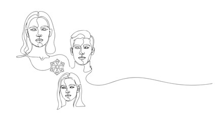 One Line Continuous Art Minimalist Portraits Drawing in Single Line Style