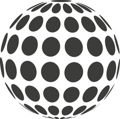 Global network dots abstract grid sphere icon