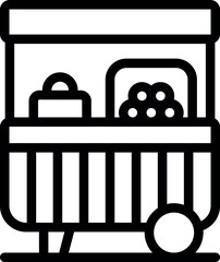 Mobile food stall serving snacks and beverages, perfect for urban street vending and festivals