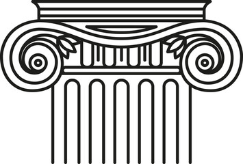 Ionic column capital symbolizing classical architecture and history