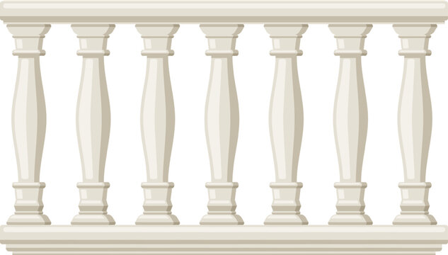 White balustrade featuring classic architectural balusters design