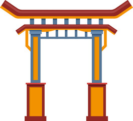 Traditional asian arch gate welcoming cultural entrance