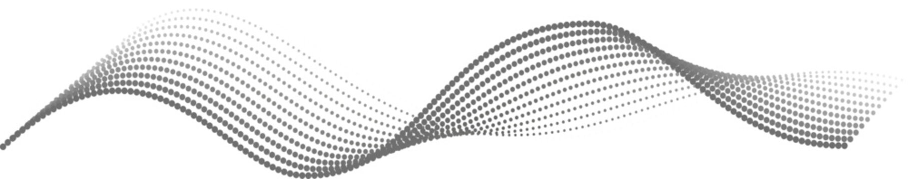 Wavy dotted line creating abstract wave pattern