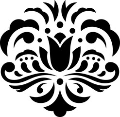 Stylized floral damask ornament creating classic elegant pattern