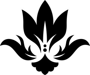 Obraz premium Decorative floral ornament design element black silhouette