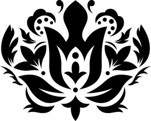 Stylized heraldic emblem vector national flower ornament