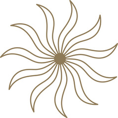 Fototapeta premium Abstract golden radiating sun symbol flowing pattern