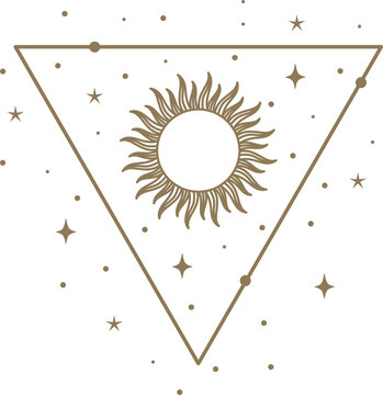 Sun in inverted triangle geometric celestial diagram