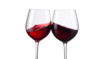 Two glasses of wine clinking together in a celebratory toast, capturing joy, friendship, and festive moments, perfect for celebrations, parties, and lifestyle visuals.