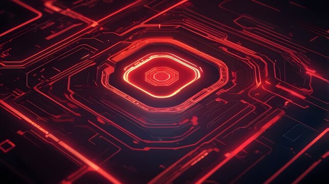 Futuristic red circuit board background showcasing technology advancement and innovation for modern tech companies, data centers and digital solutions - Powered by Adobe