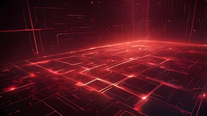 Immersive red technology grid background for futuristic concepts and dynamic presentations, evoking innovation and digital sophistication, modern tech vibe