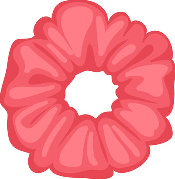 Pink fabric scrunchie hair accessory fashion illustration