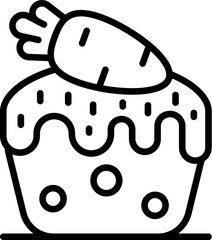 Delicious carrot cake decorated with a fresh carrot, perfect for easter or any special occasion