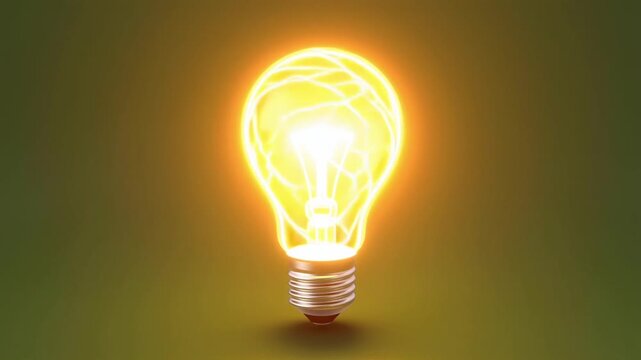 Creative idea concept, Technology digital data network connection with lamp creative idea.Concept of idea and innovation background, Motion abstract background