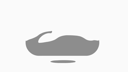 Gray Mustache Icon on White Background