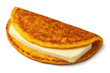 Cachapa with cheese displaying venezuelan and colombian sweet corn pancake street food snack with golden texture