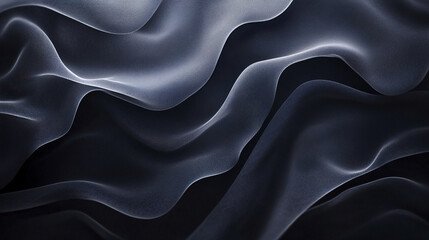 Obraz premium Soft flowing fabric texture with delicate translucent waves creating elegant and smooth abstract pattern in dark and light shades, evoking calm and sophistication