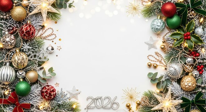Festive celebration decor holiday season image frame christmas 2026 vibrant colors seasonal atmosphere for event marketing and social media engagement