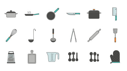 Kitchen Utensils and Tools Clipart Set
