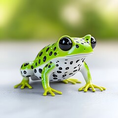 Vibrant 3D Rendered Spotted Frog Character