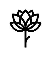 Elegant lotus flower icon, symbol of purity, enlightenment, and spiritual growth