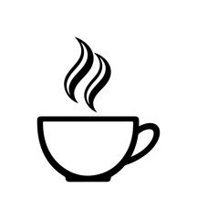 Hot coffee icon for modern cafe branding or minimalist beverage menu design