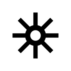 Bold geometric sun icon design for modern brand identity and creative projects