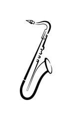 Elegant saxophone sketch for music lovers and jazz enthusiasts, classic design